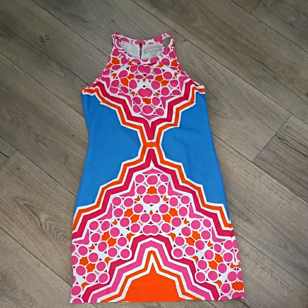 Banana Republic Geometric Keyhole Halter Dress